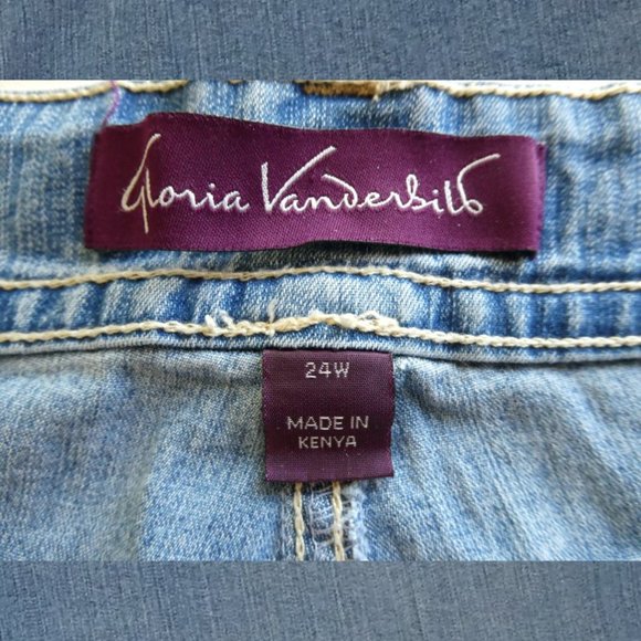 Gloria Vanderbilt Embroidered Denim Bermuda Shorts 24W - Picture 6 of 7